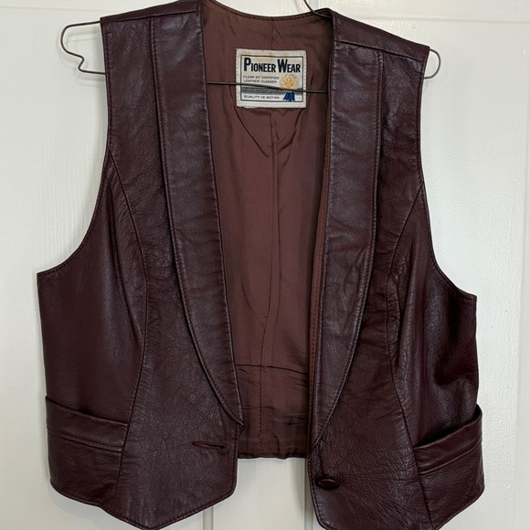 Pioneer Wear Jackets & Blazers - PIONEER WEAR Women's Deep Burgundy Leather Vest